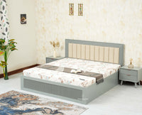 Bengaluru Solid Wood King Size Bed in Storage Box - Furniselan Cool Grey