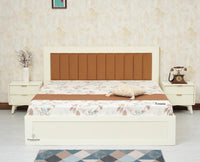 Bengaluru Solid Wood King Size Bed in Storage Box - Furniselan Milky White