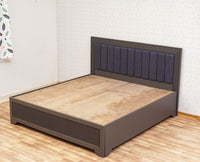 Bengaluru Solid Wood Queen Size Bed in Storage Box - Furniselan Slate-Grey
