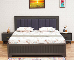 Bengaluru Solid Wood Queen Size Bed in Storage Box - Furniselan Slate-Grey