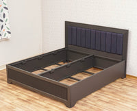 Bengaluru Solid Wood Queen Size Bed in Storage Box - Furniselan Slate-Grey