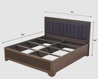 Bengaluru Solid Wood Queen Size Bed in Storage Box - Furniselan Slate-Grey