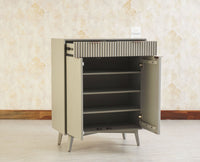 Bengaluru Solid Wood Shoe Rack Cabinet - Sideboard - Furniselan Cool-Grey