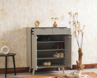 Bengaluru Solid Wood Shoe Rack Cabinet - Sideboard - Furniselan Cool-Grey