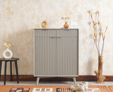 Bengaluru Solid Wood Shoe Rack Cabinet Two Doors and Drawers