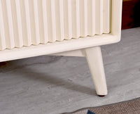Bengaluru Solid Wood Shoe Rack Cabinet Two Doors and Drawers - Sideboard - Furniselan - Frosty-White