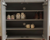 Bengaluru Solid Wood Shoe Rack Cabinet Two Doors and Drawers - Sideboard - Furniselan