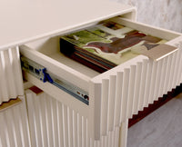 Bengaluru Solid Wood Shoe Rack Cabinet Two Doors and Drawers - Sideboard - Furniselan - Frosty-White