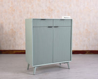 Bengaluru Solid Wood Shoe Rack Cabinet Two Doors and Drawers - Sideboard - Furniselan - Silt-Green
