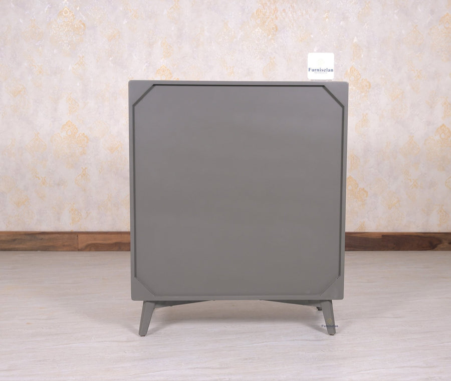 Bengaluru Solid Wood Shoe Rack Cabinet Two Doors and Drawers - Sideboard - Furniselan - Slate-Grey