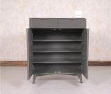 Bengaluru Solid Wood Shoe Rack Cabinet Two Doors and Drawers - Sideboard - Furniselan