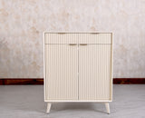 Bengaluru Solid Wood Shoe Rack Cabinet Two Doors and Drawers - Sideboard - Furniselan - Frosty-White