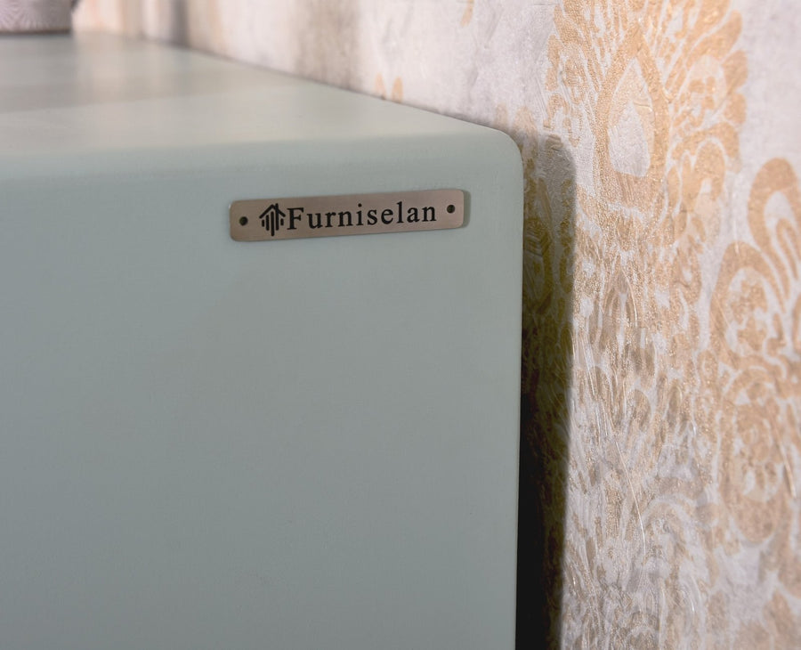 Bengaluru Solid Wood Shoe Rack Cabinet Two Doors and Drawers - Sideboard - Furniselan - Silt-Green