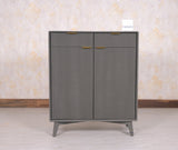 Bengaluru Solid Wood Shoe Rack Cabinet Two Doors and Drawers - Sideboard - Furniselan - Slate-Grey