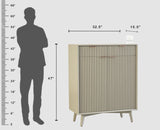 Bengaluru Solid Wood Shoe Rack Cabinet - Sideboard - Furniselan Cool-Grey
