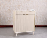 Bengaluru Solid Wood Shoe Rack Cabinet Two Doors and Drawers - Sideboard - Furniselan - Frosty White