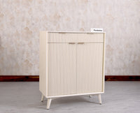 Bengaluru Solid Wood Shoe Rack Cabinet Two Doors and Drawers - Sideboard - Furniselan - Frosty White
