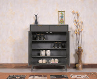 Bengaluru Solid Wood Shoe Rack Cabinet Two Doors and Drawers - Sideboard - Furniselan