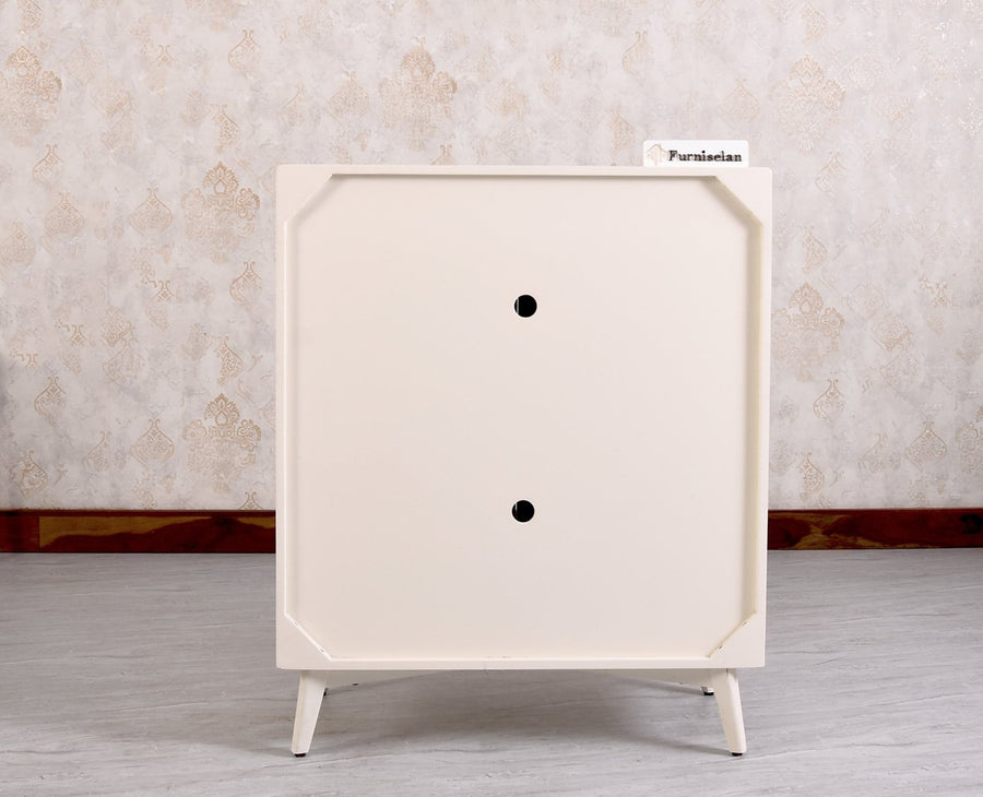 Bengaluru Solid Wood Shoe Rack Cabinet Two Doors and Drawers - Sideboard - Furniselan - Frosty White