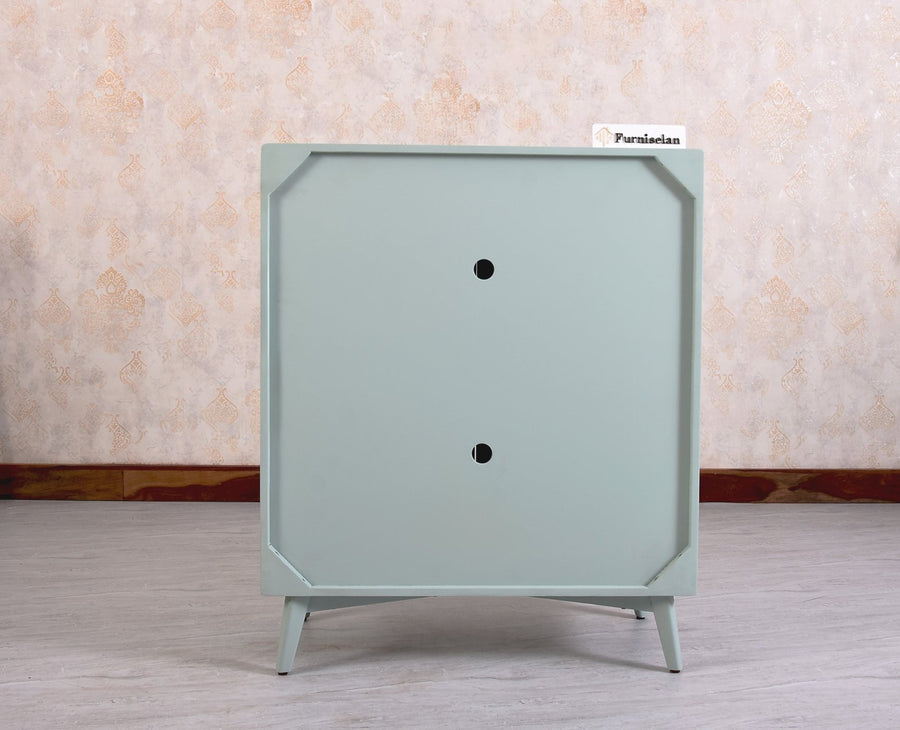 Bengaluru Solid Wood Shoe Rack Cabinet Two Doors and Drawers - Sideboard - Furniselan - Silt-Green