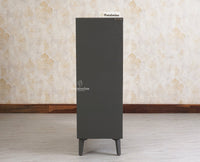 Bengaluru Solid Wood Shoe Rack Cabinet Two Doors and Drawers With Open Storage - Sideboard - Furniselan Slate Grey