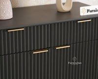 Bengaluru Solid Wood Shoe Rack Cabinet Two Doors and Drawers With Open Storage - Sideboard - Furniselan Slate Grey