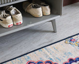 Bengaluru Solid Wood Shoe Rack Cabinet Two Doors and Drawers With Open Storage - Sideboard - Furniselan Cool-Grey