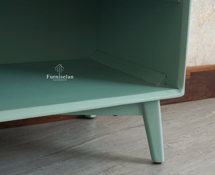 Bengaluru Solid Wood Shoe Rack Cabinet Two Doors and Drawers With Open Storage - Sideboard - Furniselan