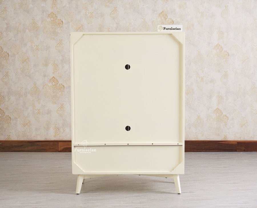 Bengaluru Solid Wood Shoe Rack Cabinet Two Doors and Drawers With Open Storage Furniselan Frosty White