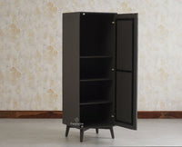 Bengaluru Solid Wood Single Door Wardrobe Cabinet for Kids - Wardrobes & Cabinets - Furniselan Slate-Grey