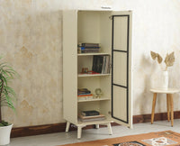 Bengaluru Solid Wood Single Door Wardrobe Cabinet for Kids Furniselan Frosty White