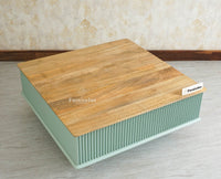 Bengaluru Solid Wood Square Coffee Table Furniselan Silt Green