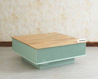 Bengaluru Solid Wood Square Coffee Table Furniselan Silt Green