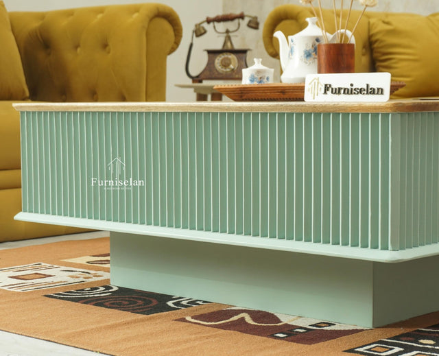 Bengaluru Solid Wood Square Coffee Table Furniselan Silt Green