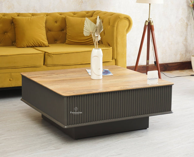 Bengaluru Solid Wood Square Coffee Table - Coffee Table - Furniselan - Slate-Grey