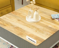 Bengaluru Solid Wood Square Coffee Table Furniselan Cool Grey