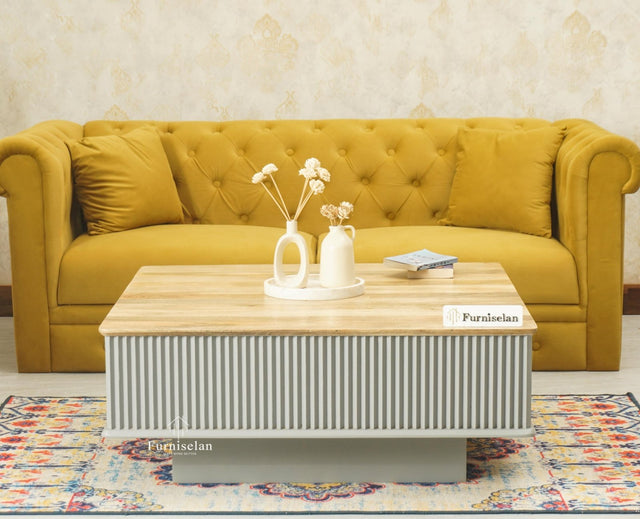 Bengaluru Solid Wood Square Coffee Table Furniselan Cool Grey