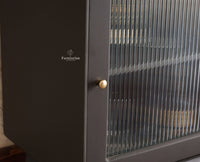Bengaluru Solid Wood Tall Bar Cabinet - Bar Cabinet - Furniselan Slate-Grey