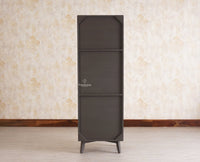 Bengaluru Solid Wood Tall Bar Cabinet - Bar Cabinet - Furniselan Slate-Grey