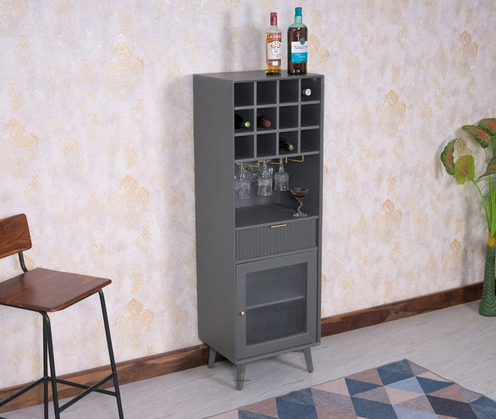 Bengaluru Solid Wood Tall Bar Cabinet - Bar Cabinet - Furniselan