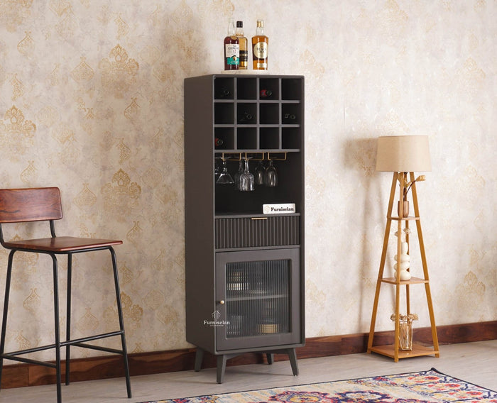 Bengaluru Solid Wood Tall Bar Cabinet - Bar Cabinet - Furniselan