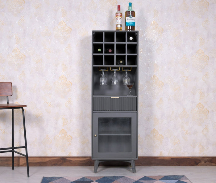 Bengaluru Solid Wood Tall Bar Cabinet - Bar Cabinet - Furniselan