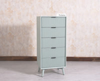 Bengaluru Solid Wood Tall Five Drawer Chest of Drawers - Sideboard - Furniselan - Silt-Green