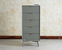 Bengaluru Solid Wood Tall Five Drawer Chest of Drawers Furniselan Cool Grey