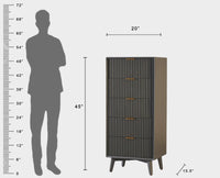 Bengaluru Solid Wood Tall Five Drawer Chest of Drawers - Sideboard - Furniselan - Slate-Grey