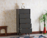 Bengaluru Solid Wood Tall Five Drawer Chest of Drawers - Sideboard - Furniselan - Slate Grey