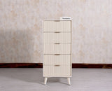 Bengaluru Solid Wood Tall Five Drawer Chest of Drawers - Sideboard - Furniselan - Frosty-White