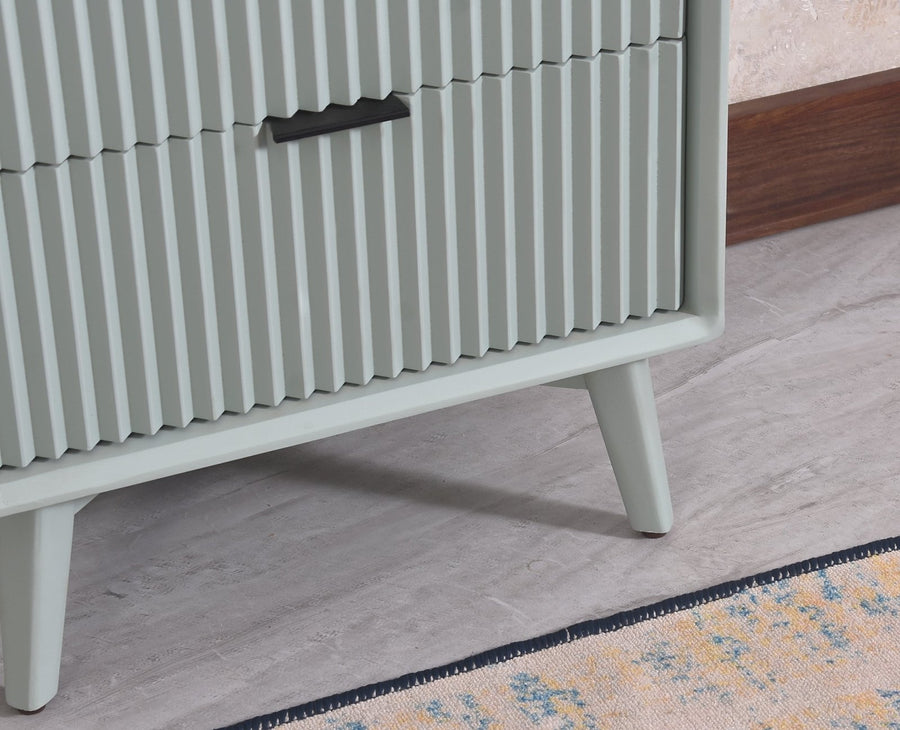 Bengaluru Solid Wood Tall Five Drawer Chest of Drawers - Sideboard - Furniselan - Silt-Green