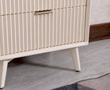 Bengaluru Solid Wood Tall Five Drawer Chest of Drawers - Sideboard - Furniselan - Frosty-White