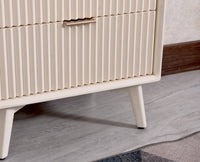 Bengaluru Solid Wood Tall Five Drawer Chest of Drawers - Sideboard - Furniselan - Frosty-White